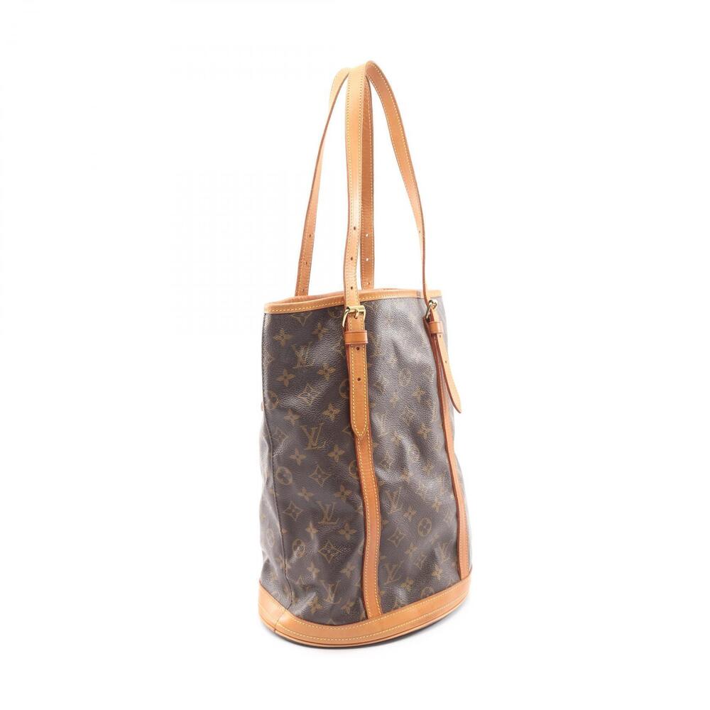 Louis Vuitton Brown Bucket Leather Monogram Canvas Bag Shoulder Brown